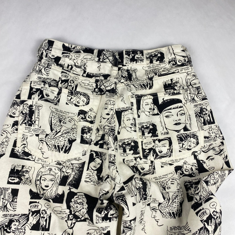Reformation Newsprint Jeans Women's Size 2* Black and White Comic Print - Picture 5 of 16